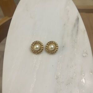Vintage Gold and Pearl Earrings